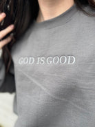 God Is Good Embroidered Sweatshirt Ask Apparel