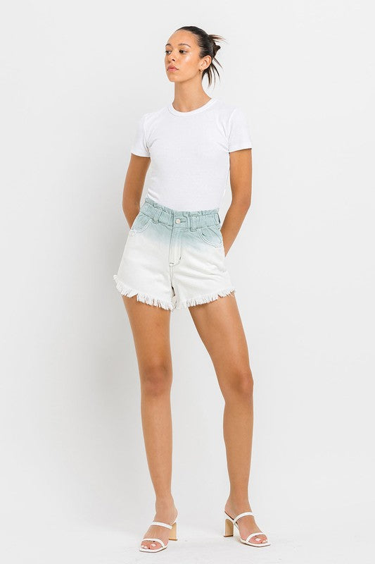 Super High Rise Paperbag Waistband Ombre Shorts VERVET by Flying Monkey