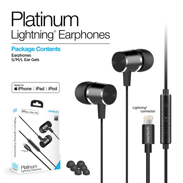 Naztech Platinum High Fidelity Lightning Earbuds Jupiter Gear