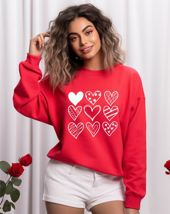 Nine Heart Valentine Sweatshirt Ocean and 7th