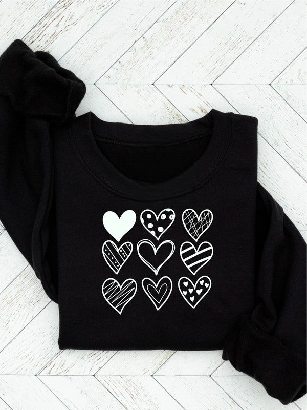 Nine Heart Valentine Sweatshirt Ocean and 7th