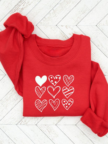 Nine Heart Valentine Sweatshirt Ocean and 7th