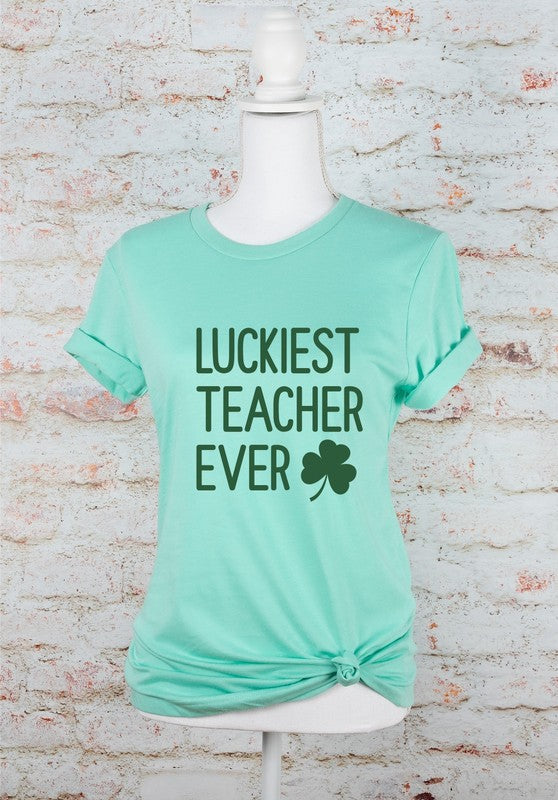 Luckiest Teacher Ever St. Patrick's Day Graphic Ocean and 7th