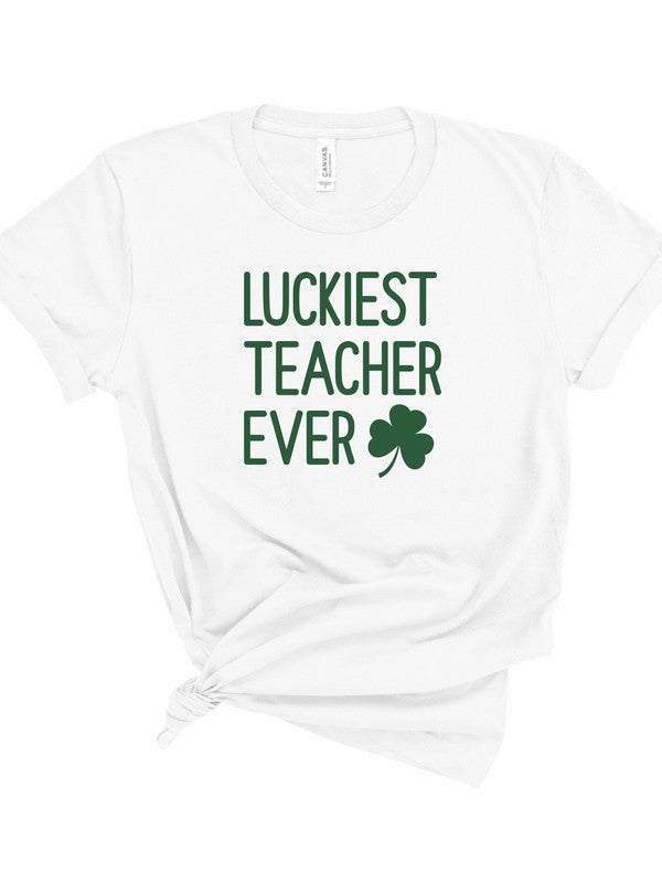 Luckiest Teacher Ever St. Patrick's Day Graphic Ocean and 7th