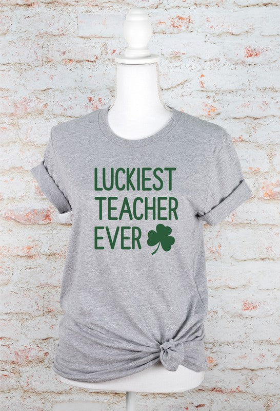 Luckiest Teacher Ever St. Patrick's Day Graphic Ocean and 7th