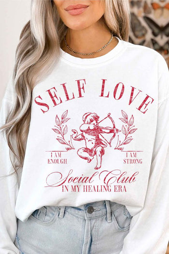 SELF LOVE VALENTINES GRAPHIC SWEATSHIRT ROSEMEAD LOS ANGELES CO