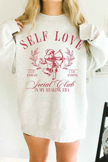 SELF LOVE VALENTINES OVERSIZED SWEATSHIRT ROSEMEAD LOS ANGELES CO