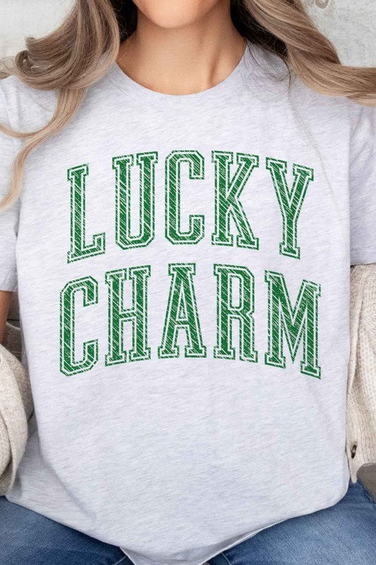 LUCKY CHARM ST PATRICKS OVERSIZED GRAPHIC TEE ALPHIA