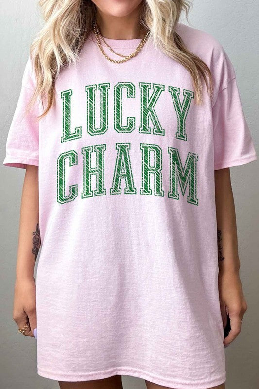 LUCKY CHARM ST PATRICKS OVERSIZED GRAPHIC TEE ALPHIA