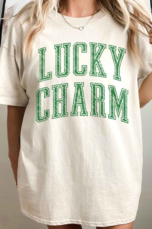 LUCKY CHARM ST PATRICKS OVERSIZED GRAPHIC TEE ALPHIA