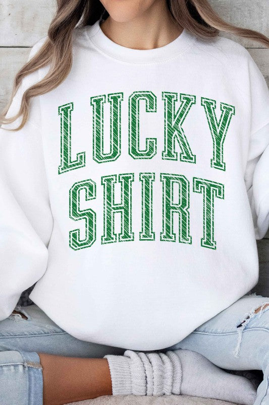 LUCKY SHIRT ST PATRICKS GRAPHIC SWEATSHIRT ROSEMEAD LOS ANGELES CO