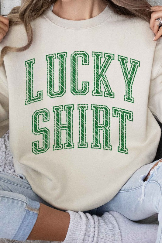 LUCKY SHIRT ST PATRICKS GRAPHIC SWEATSHIRT ROSEMEAD LOS ANGELES CO