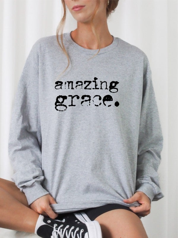 Amazing Grace Cozy Graphic Sweatshirt Ocean and 7th