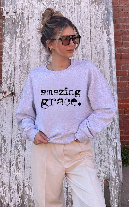 Amazing Grace Cozy Graphic Sweatshirt Ocean and 7th