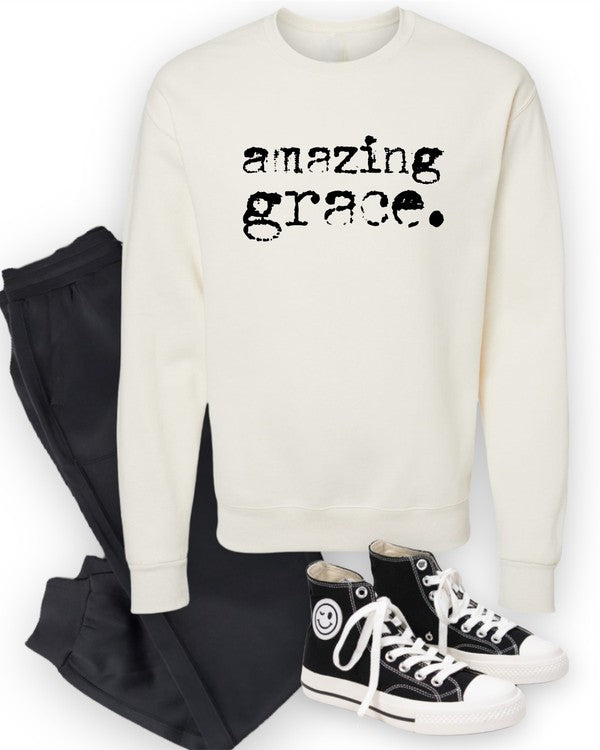 Amazing Grace Cozy Graphic Sweatshirt Ocean and 7th