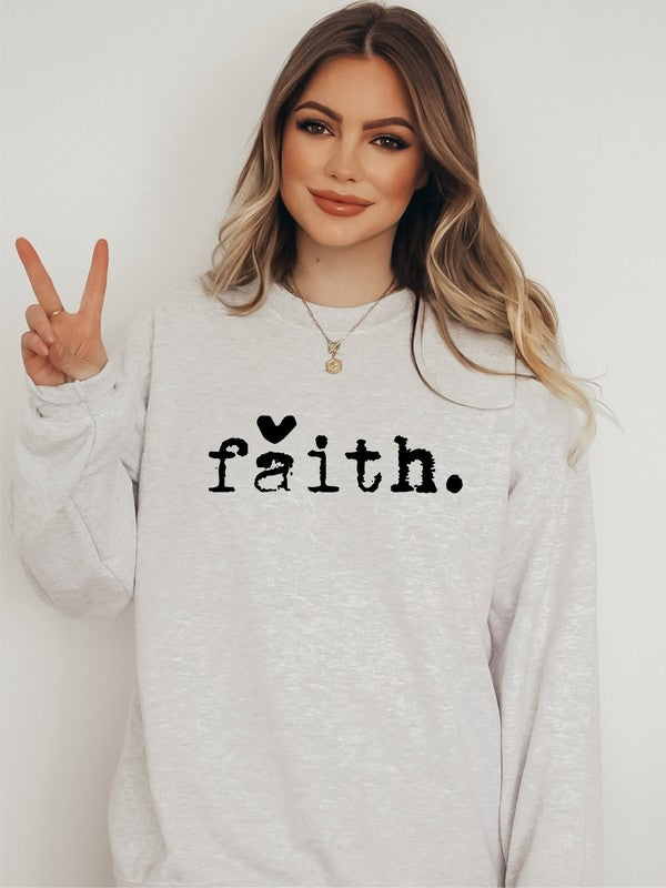 Faith Heart Cozy Graphic Sweatshirt Ocean and 7th