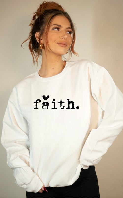Faith Heart Cozy Graphic Sweatshirt Ocean and 7th