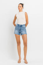 High Rise Side Slit A Line Shorts VERVET by Flying Monkey