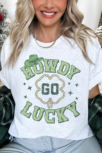 HOWDY GO LUCKY ST PATRICKS OVERSIZED GRAPHIC TEE ALPHIA