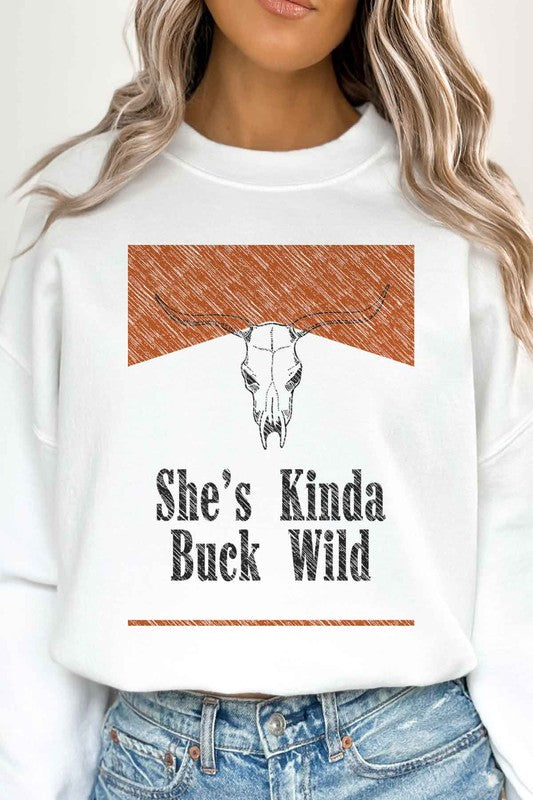 SHES KINDA BUCK WILD OVERSIZED SWEATSHIRT ROSEMEAD LOS ANGELES CO