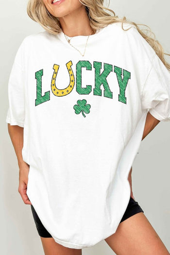 LUCKY CHARM ST PATRICKS OVERSIZED TEE ALPHIA