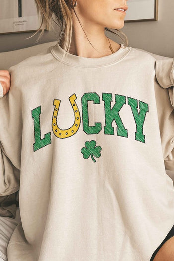 LUCKY CHARM ST PATRICKS OVERSIZED SWEATSHIRT ALPHIA