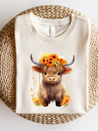 Orange Baby Highland Cow Graphic Tee Ocean and 7th