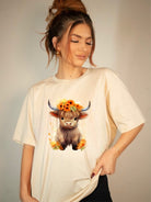 Orange Baby Highland Cow Graphic Tee Ocean and 7th