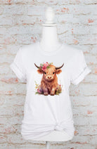 Pink Baby Highland Cow Graphic Tee Ocean and 7th