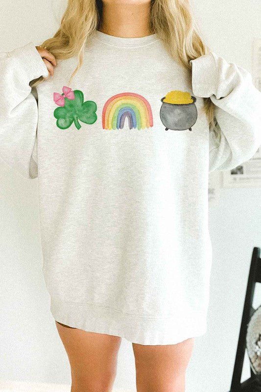 ST PATRICKS DAY OVERSIZED GRAPHIC SWEATSHIRT ROSEMEAD LOS ANGELES CO