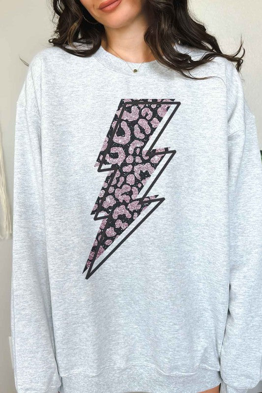 LEOPARD LIGHTNIGN GRAPHIC SWEATSHIRT ROSEMEAD LOS ANGELES CO