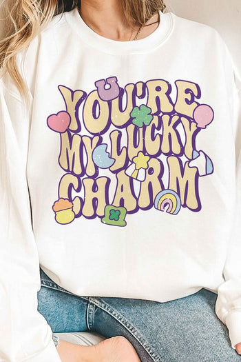 LUCKY CHARM ST PATRICKS GRAPHIC SWEATSHIRT ALPHIA