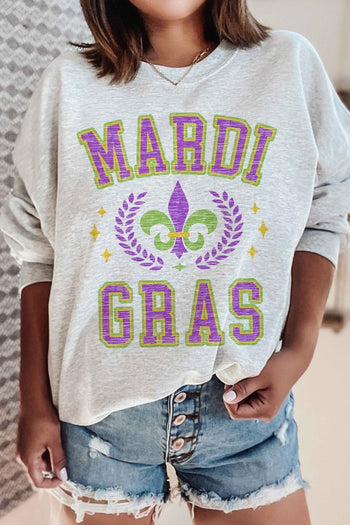 MARDI GRAS PARTY GRAPHIC SWEATSHIRT ALPHIA