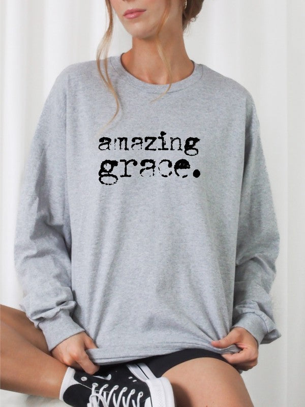 Amazing Grace Cozy Crewneck Sweatshirt Ocean and 7th