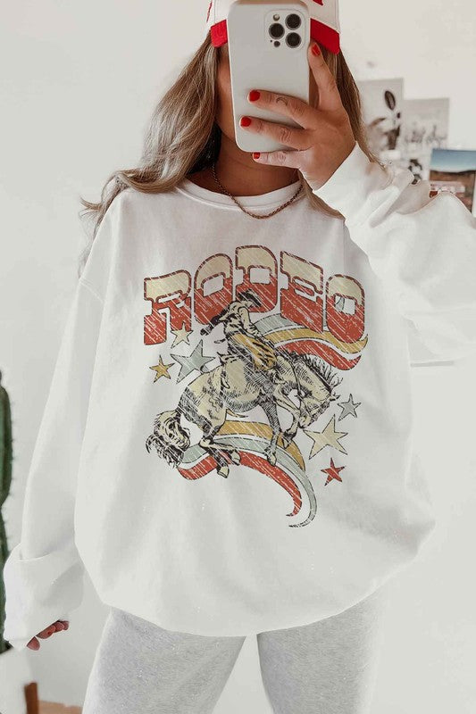 WESTERN RODEO COUNTRY OVERSIZED GRAPHIC SWEATSHIRT ROSEMEAD LOS ANGELES CO