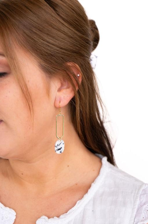 Mila Earrings - Marble Spiffy & Splendid