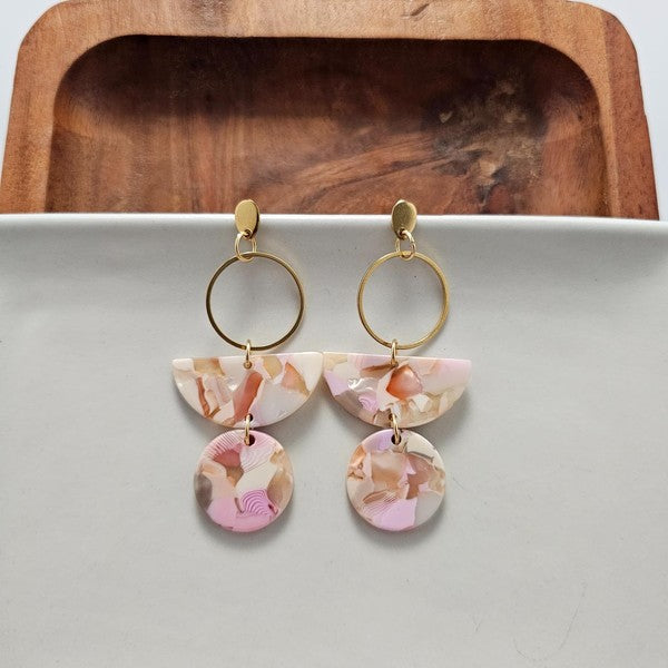 Wren Earrrings - Peachy Pink Spiffy & Splendid