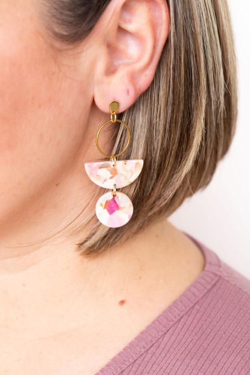 Wren Earrrings - Peachy Pink Spiffy & Splendid