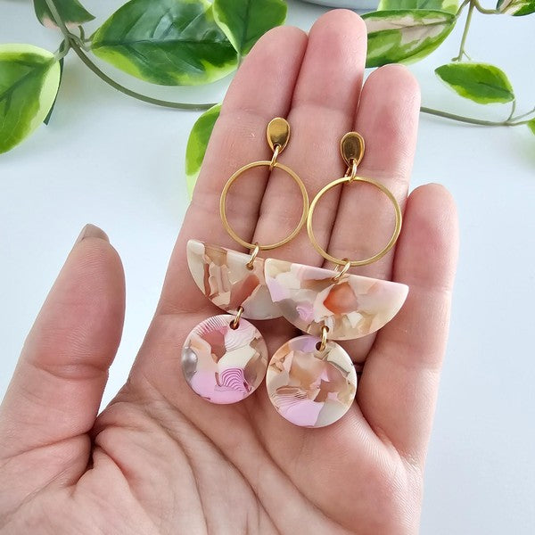 Wren Earrrings - Peachy Pink Spiffy & Splendid