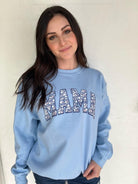 Blue Floral Mama Sweatshirt Ask Apparel