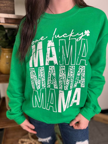 One Lucky Mama Sweatshirt Ask Apparel