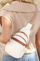 White Casual Multi Zipped Street penny Sling Bag EG fashion