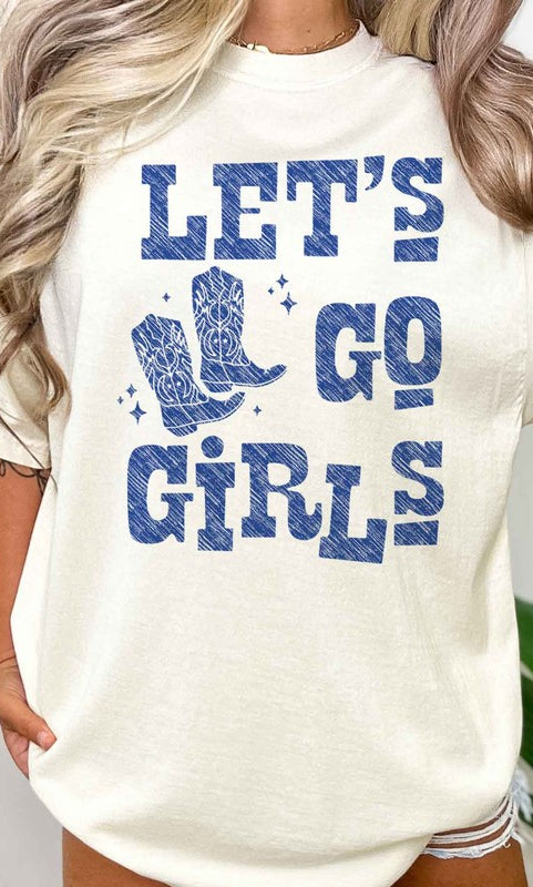 LETS GO GIRLS WESTERN BOOTS OVERSIZED GRAPHIC TEE ROSEMEAD LOS ANGELES CO
