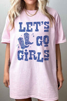 LETS GO GIRLS WESTERN BOOTS OVERSIZED GRAPHIC TEE ROSEMEAD LOS ANGELES CO