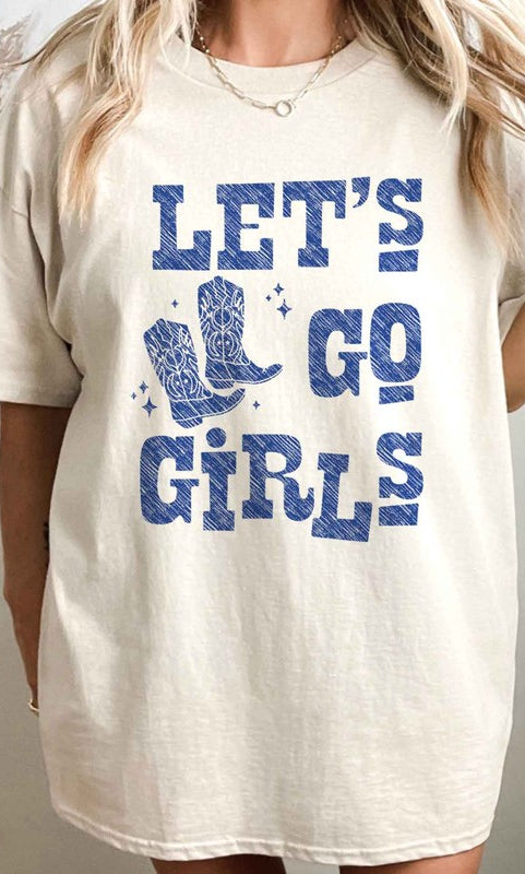 LETS GO GIRLS WESTERN BOOTS OVERSIZED GRAPHIC TEE ROSEMEAD LOS ANGELES CO