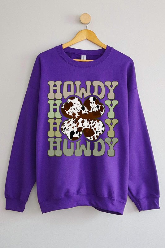 Howdy Western Graphic Fleece Sweatshirts Color Bear