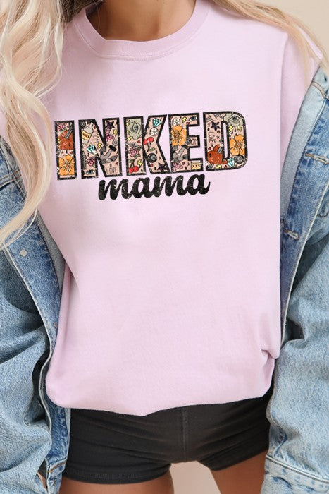 Inked Mama Oversized Tee Wildberry Waves