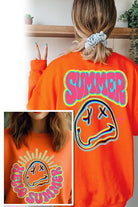 Summer Face Front Back Graphic Fleece Sweatshirts Color Bear