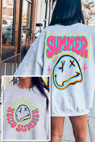 Summer Face Front Back Graphic Fleece Sweatshirts Color Bear