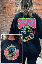 Summer Face Front Back Graphic Fleece Sweatshirts Color Bear